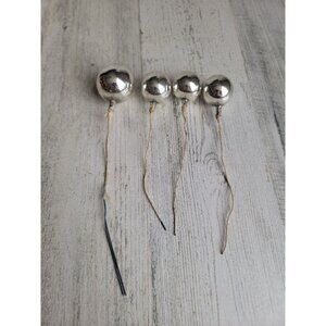 Vintage silver branch pick ornament mercury glass Xmas